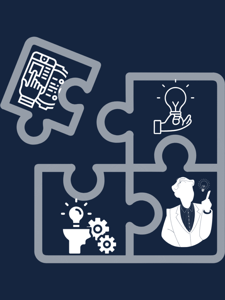 The image depicts a puzzle that explains patentability of inventions and discoveries.