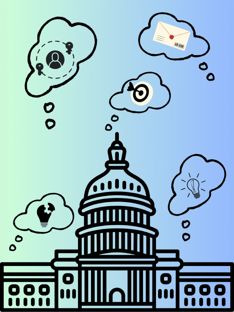 Government building under cloudy skies with overlay labels like “DPMA,” “Trademark Act,” and “Non-Traditional Marks,” representing German trademarks and the legal filing process.