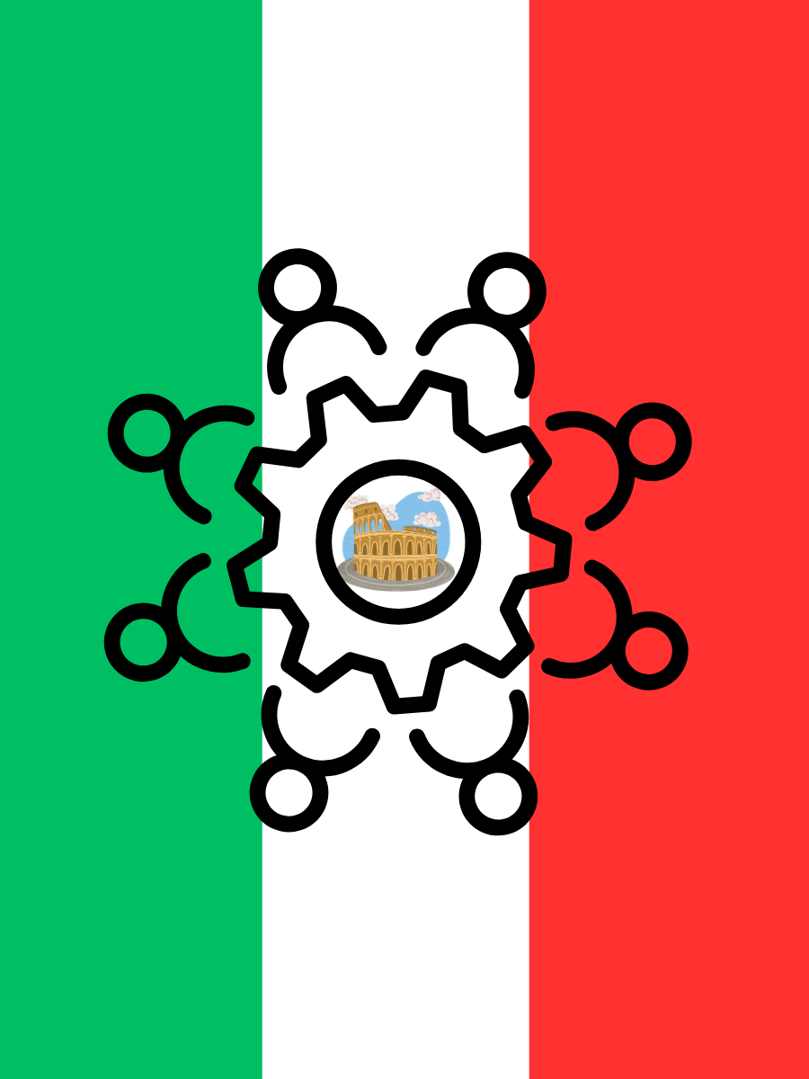 The picture depicts the ip law legacy and evolution in Italy.
