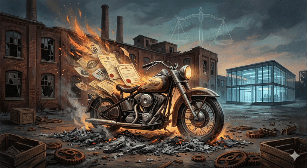 Vintage Yezdi motorcycle representing revival of a lapsed trademark and legal concept of brand resurrection under Indian trademark law