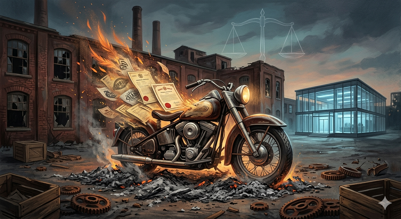 Vintage Yezdi motorcycle representing revival of a lapsed trademark and legal concept of brand resurrection under Indian trademark law