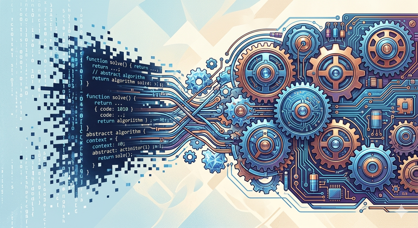Illustration of software code transforming into a patent document symbolizing technical effect requirement for patentability of computer-related inventions under Indian law.