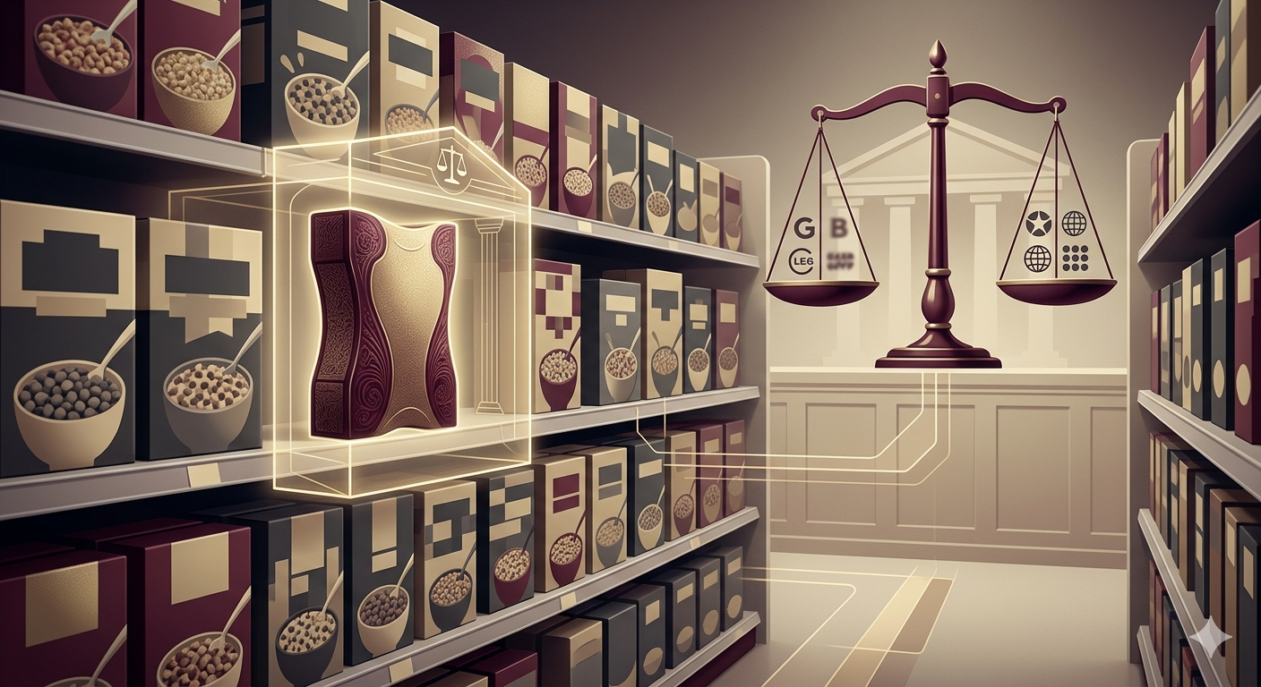 Illustration of similar product packaging designs placed side by side symbolizing trade dress protection and risk of visual monopoly in Indian trademark law.